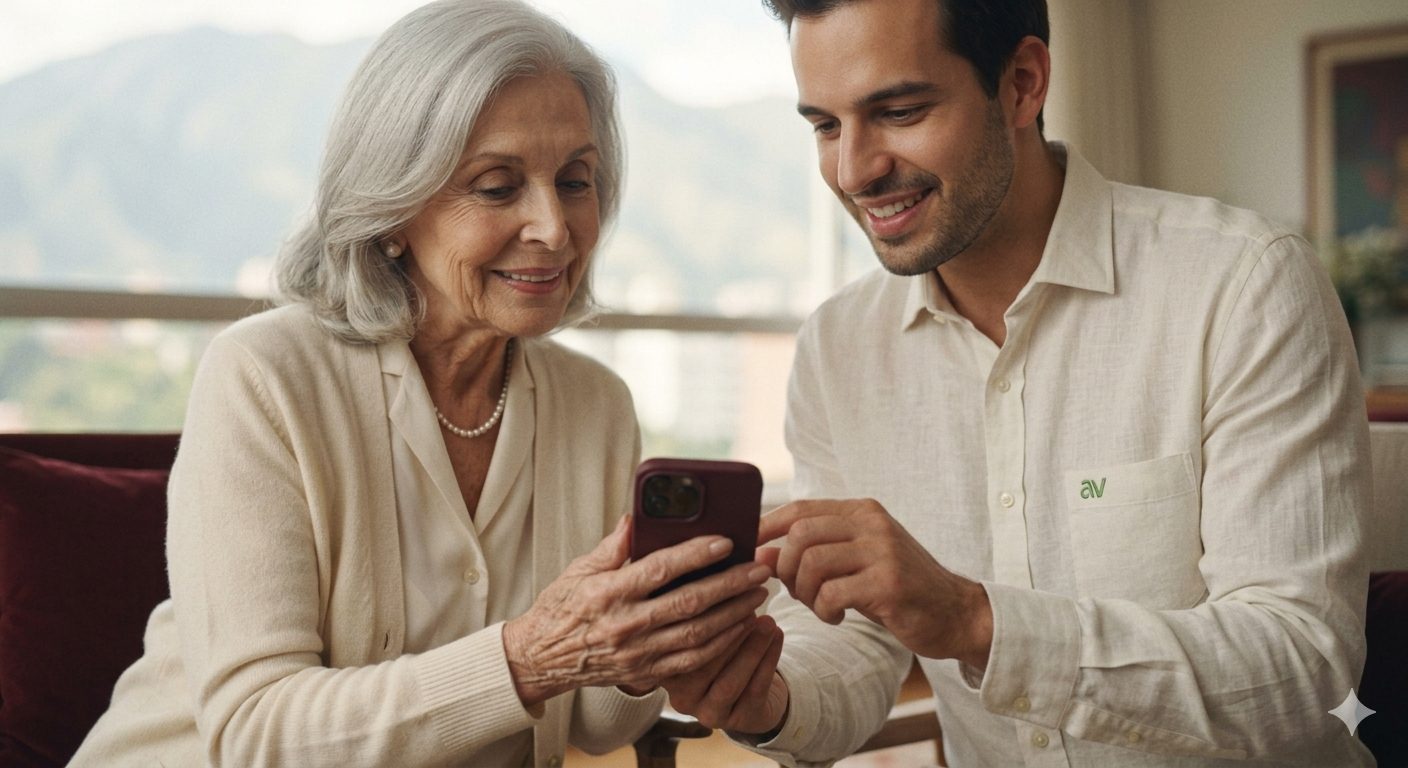 Lifestyle Concierge visitando a un adulto mayor